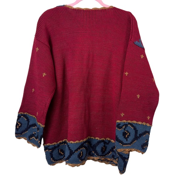 Carole Little Knitwear Double Button Wool Mix Cardigan Size Medium - Picture 4 of 7